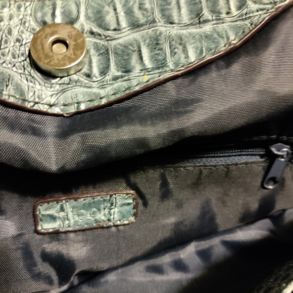 Nicole Miller Blue Crocodile Embossed Handbag - Picture 7 of 7